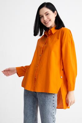 Ecrou Kadın Oranj Yanı Düğme Detay Oversize Gömlek