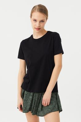 Ecrou Kadın Siyah Altı Oval Regular Fit Basic Tshirt